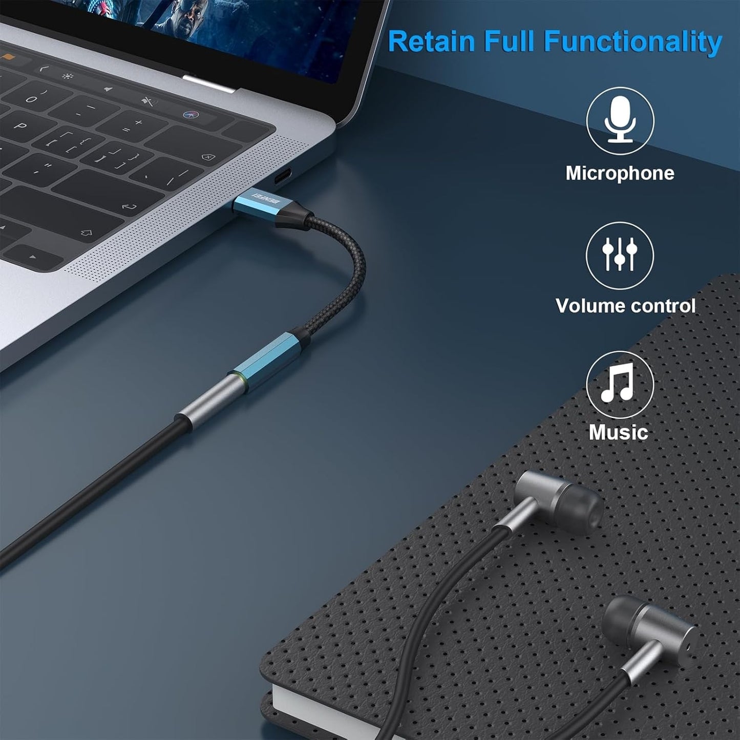 BENFEI USB-C to 3.5mm Audio Jack Adapter - High-Quality, Durable, and Versatile