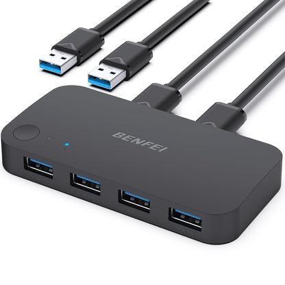 BENFEI USB 3.0 Switch 4-Port – Share Devices Between 2 PCs