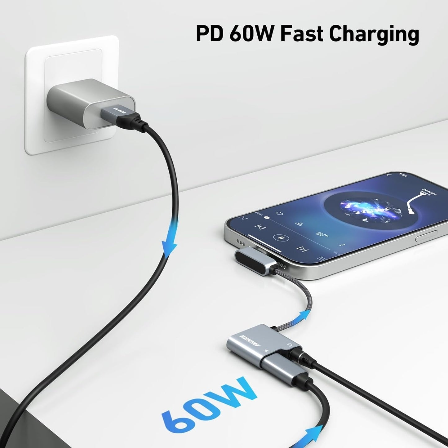 BENFEI USB C to Audio Jack Adapter | 60W Fast Charging | Multi-Functional - TechHub