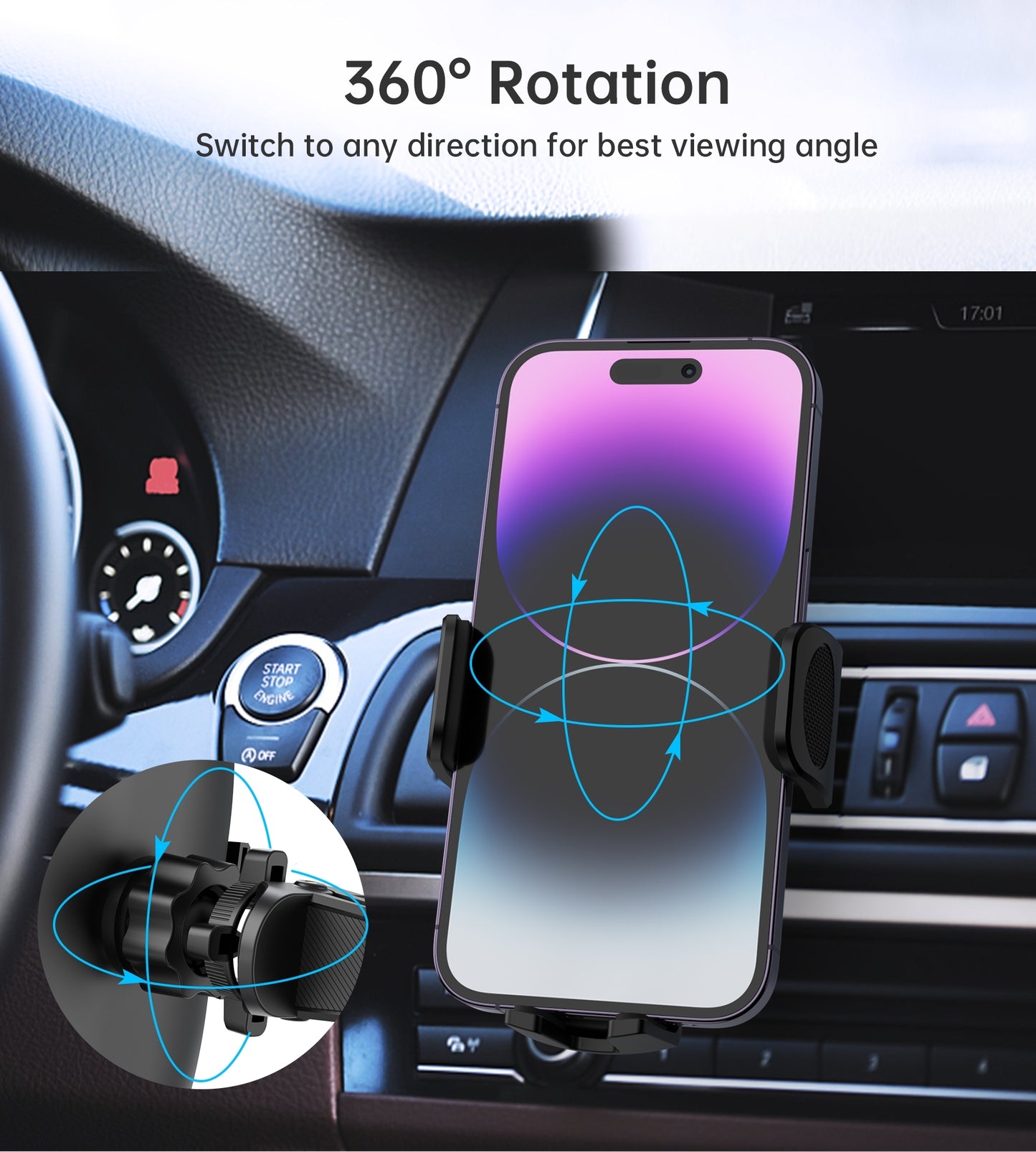 Air Vent Car Mount Phone Holder | Universal Fit | Easy Installation - AutoGear