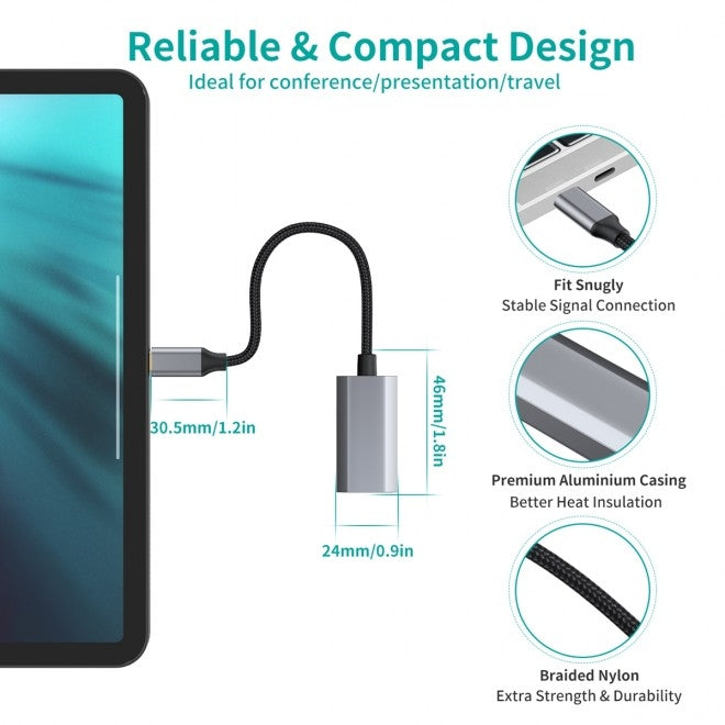 CHOETECH HUB-H17 USB-C to HDMI Adapter - 4k@60Hz UHD Resolution
