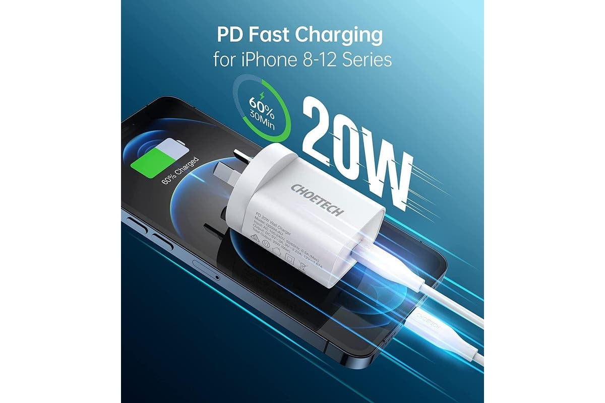 CHOETECH 20W USB-C Fast Charger – Compact PD Wall Adapter for iPhone & More