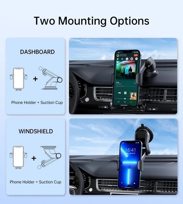 CHOETECH T203-F 15W Gravity Car Charger Mount – Dashboard & Windshield