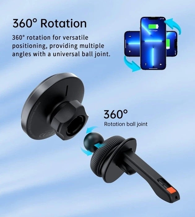 CHOETECH T205-F 15W Magnetic Car Charger Mount with LED Light – Black