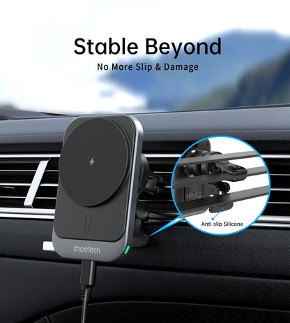 CHOETECH T206-F 15W Magnetic Car Charger Mount – Air Vent Phone Holder