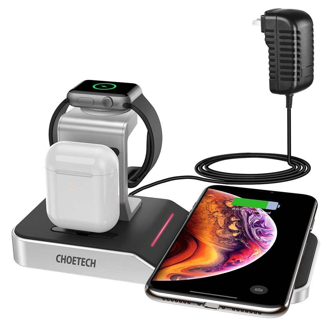 CHOETECH T316 4-in-1 Wireless Charging Station for iPhone & Apple Watch