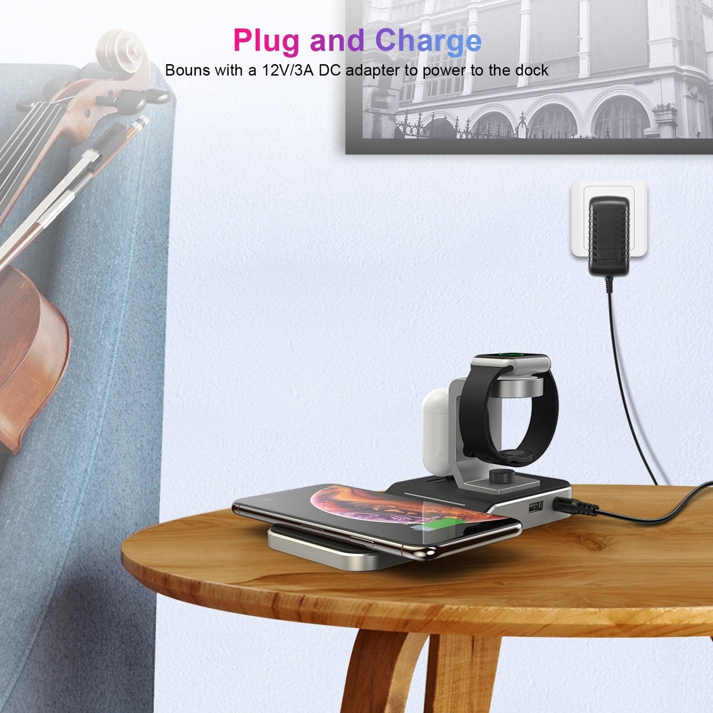 CHOETECH T316 4-in-1 Wireless Charging Station for iPhone & Apple Watch