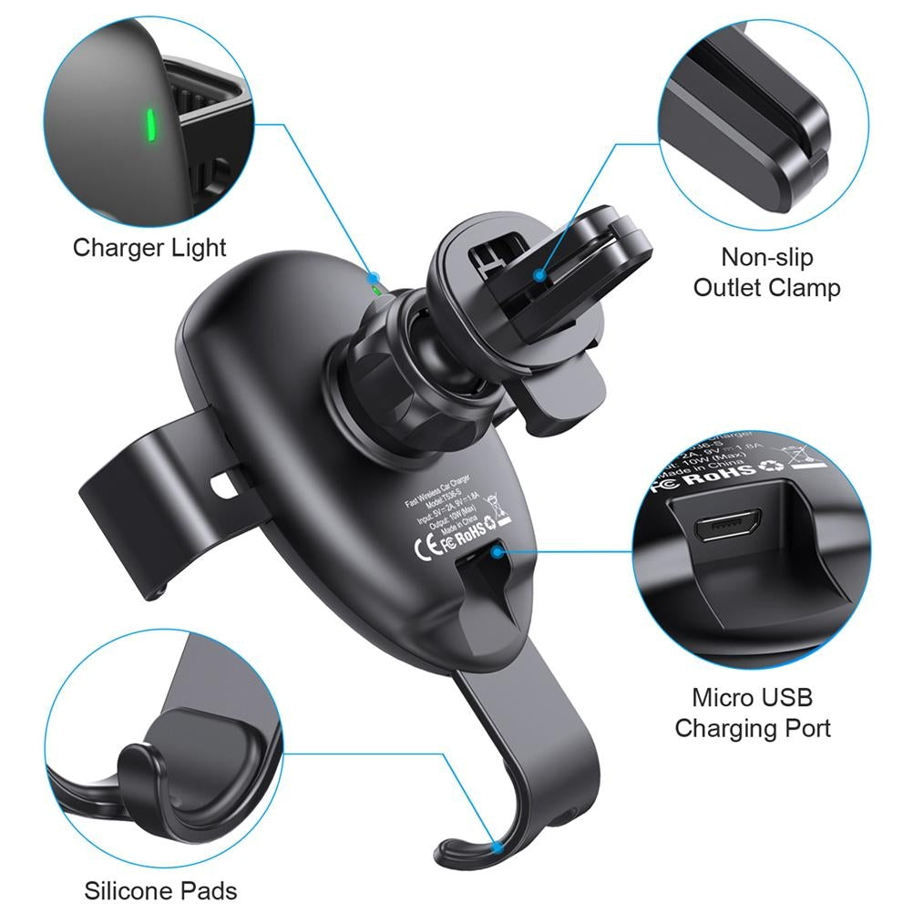 Fast Wireless Charging Car Mount Phone Holder - CHOETECH T536-S