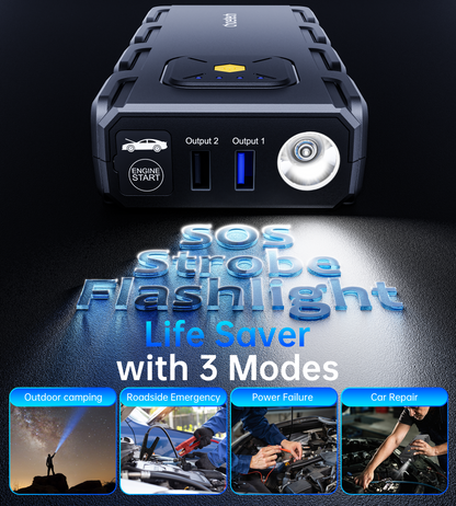 CHOETECH 16000mAh jump starter in hand