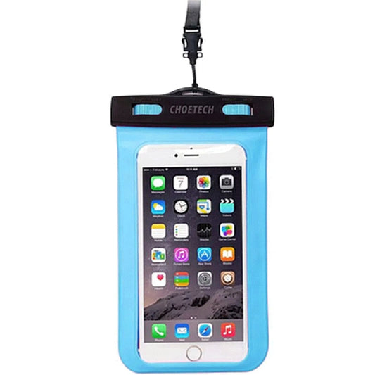 CHOETECH Universal Waterproof Phone Pouch (Up to 8-Inch Blue)