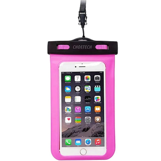 CHOETECH Universal Waterproof Phone Pouch (Up to 8-Inch Pink)