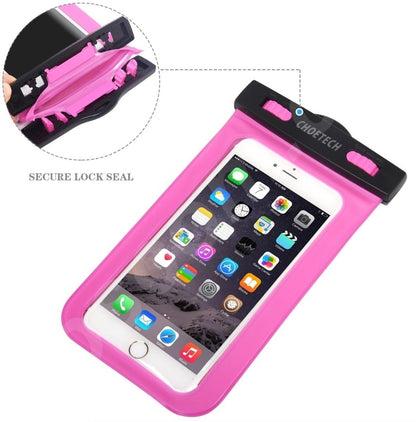 CHOETECH Universal Waterproof Phone Pouch (Up to 8-Inch Pink)