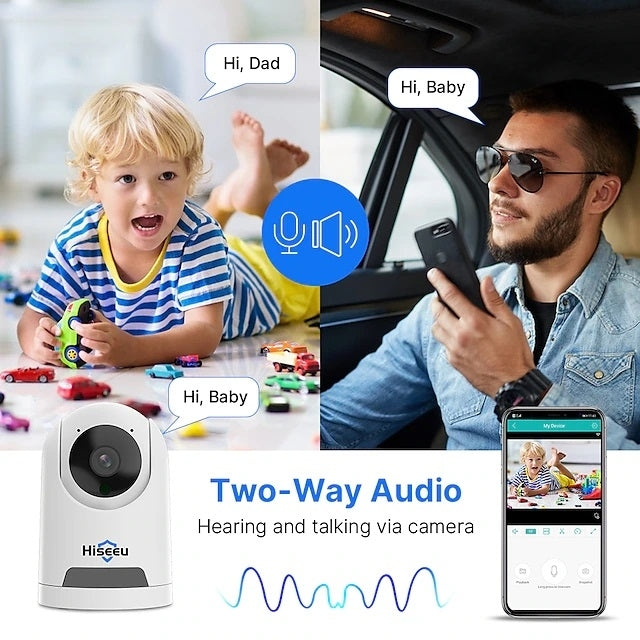 Hiseeu WiFi camera two-way audio for baby monitoring
