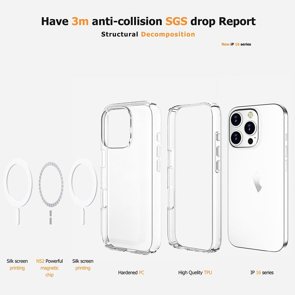 Ultimate iPhone 16 Pro Case - Shockproof Clear MagSafe Compatible Cover