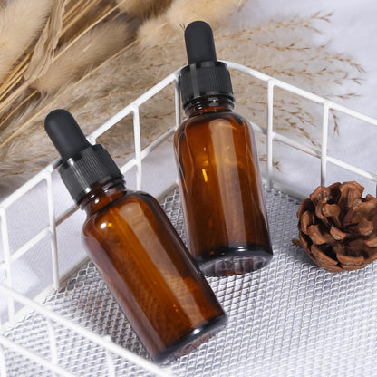 Amber Glass Dropper Bottles 100ml, 5 Pack