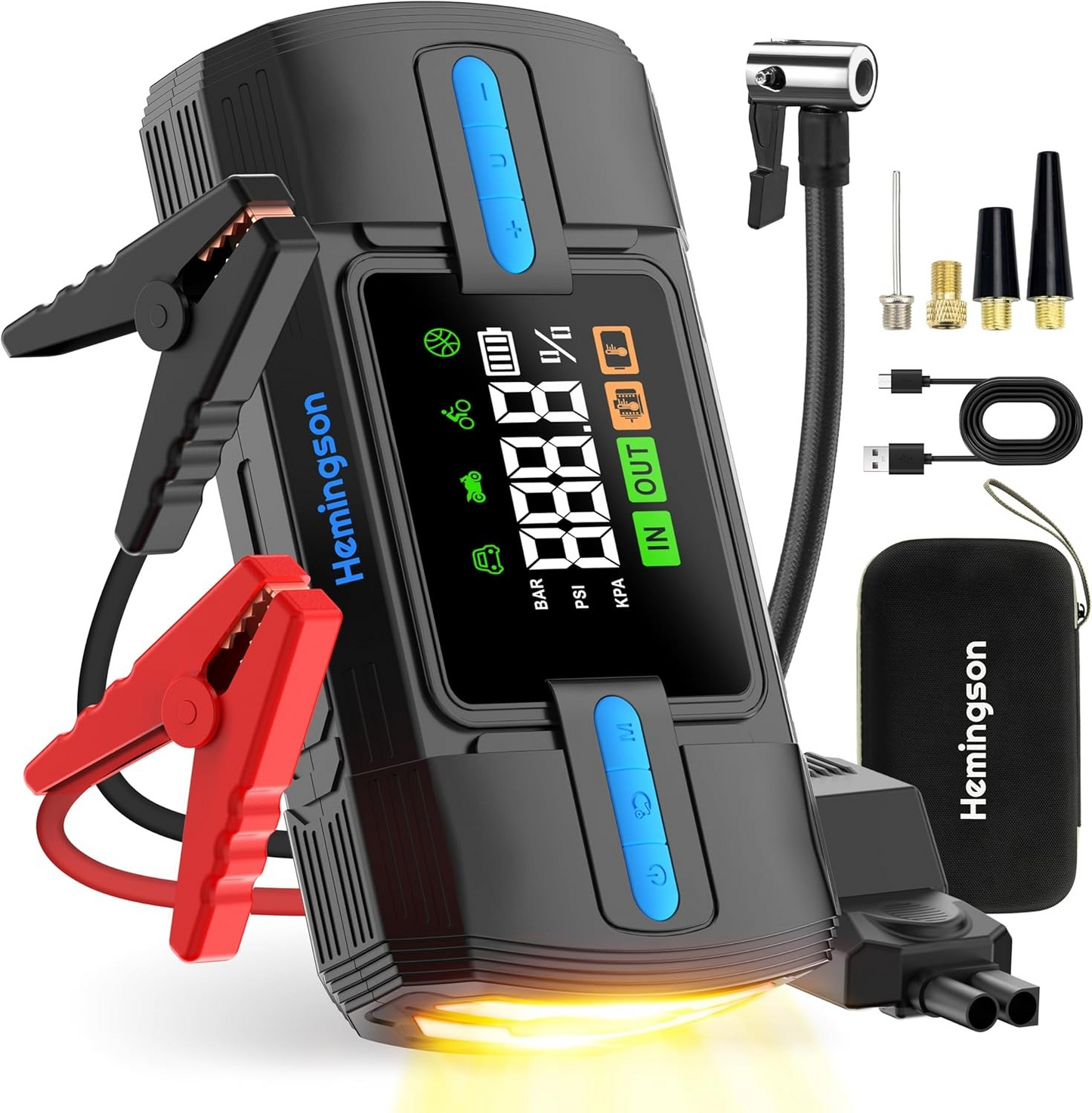 Hemingson 3000A car jump starter with air compressor