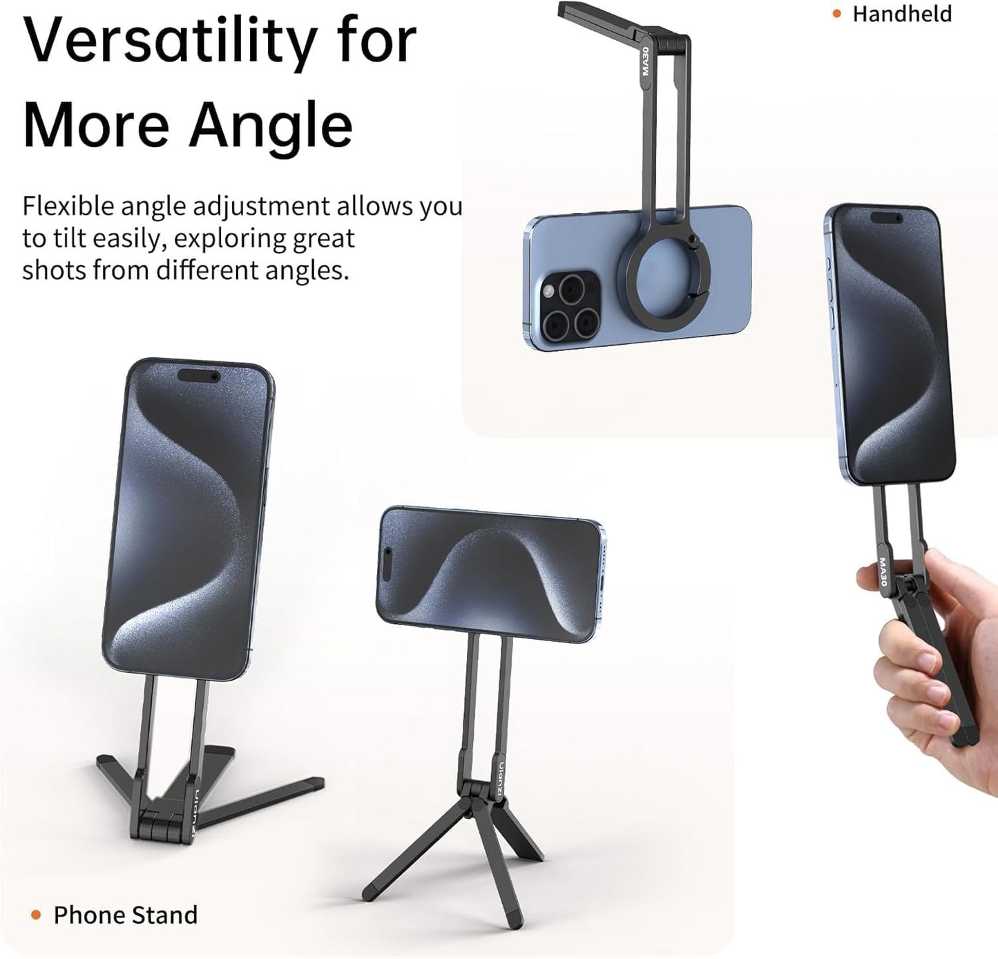 ULANZI MA30 MagSafe Magnetic Tripod Stand for iPhone (Dark Grey)