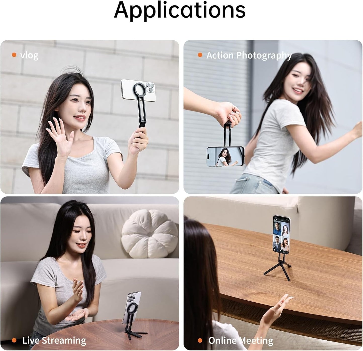 ULANZI MA30 MagSafe Magnetic Tripod Stand for iPhone (Dark Grey)