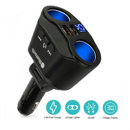 Bluetooth 5.3 FM Transmitter, Dual USB Car Charger, Splitter and MP3 Player