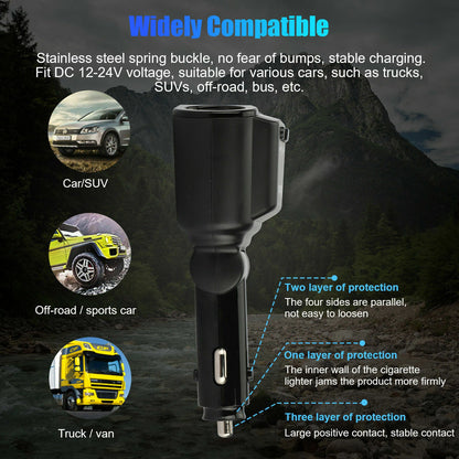 Bluetooth 5.3 FM Transmitter, Dual USB Car Charger, Splitter and MP3 Player