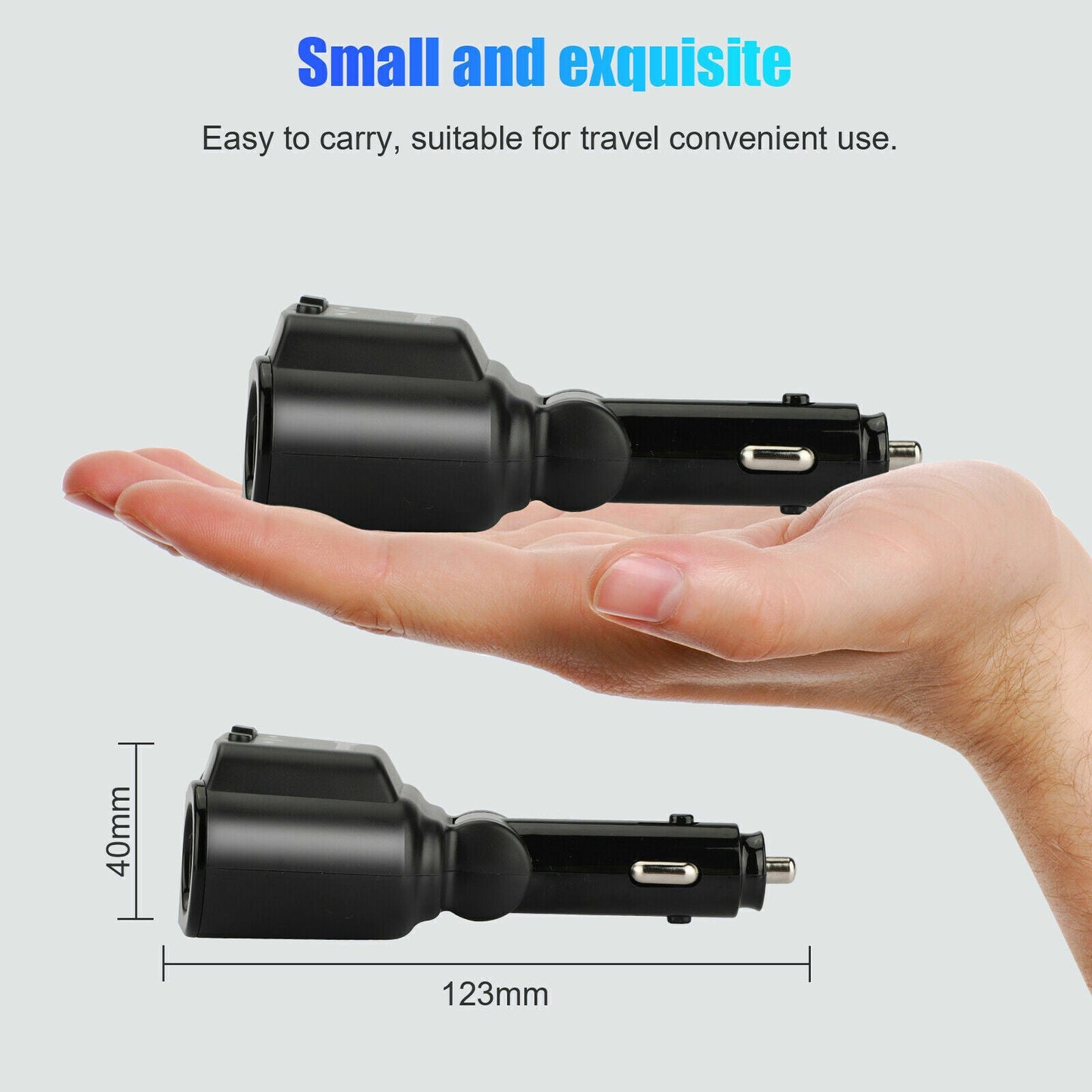 Bluetooth 5.3 FM Transmitter, Dual USB Car Charger, Splitter and MP3 Player