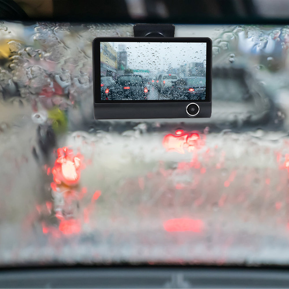 Triple Lens Dash Cam – 1080P HD Front, Cabin & Rear with 4-Inch Touch Screen
