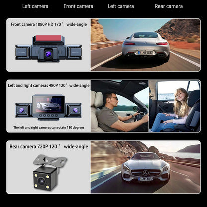 4-Channel 360° Panoramic Dash Cam – 1080P HD with Night Vision & 32GB Card