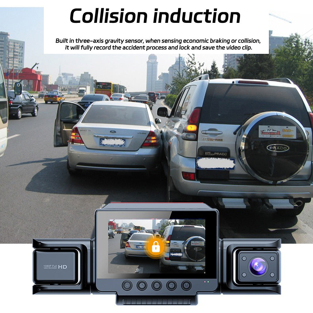 4-Channel 360° Panoramic Dash Cam – 1080P HD with Night Vision & 32GB Card