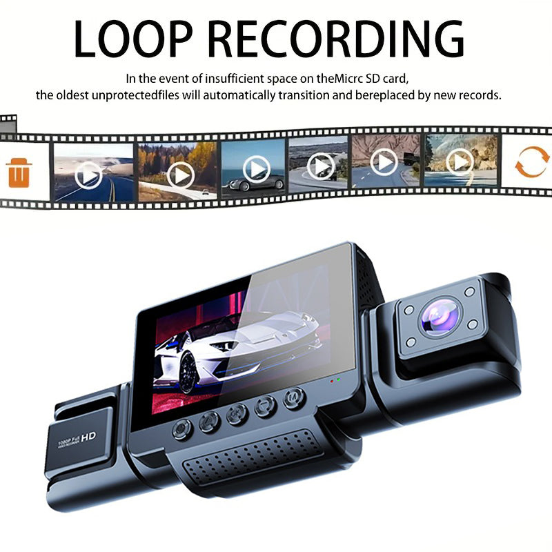 4-Channel 360° Panoramic Dash Cam – 1080P HD with Night Vision & 32GB Card