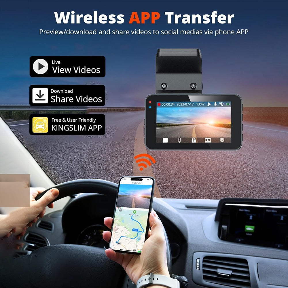 4K and 2.5K Dual Dash Cam with WiFi GPS, Front and Rear, 32GB Card