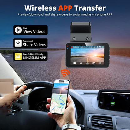 4K and 2.5K Dual Dash Cam with WiFi GPS, Front and Rear, 32GB Card