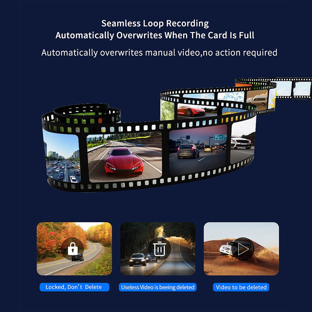 4K and 2.5K Dual Dash Cam with WiFi GPS, Front and Rear, 32GB Card
