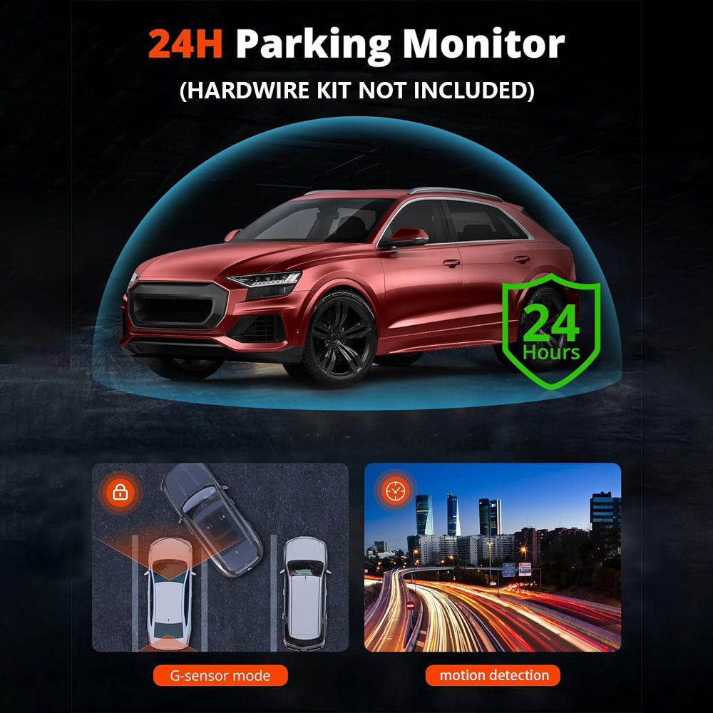 4K and 2.5K Dual Dash Cam with WiFi GPS, Front and Rear, 32GB Card