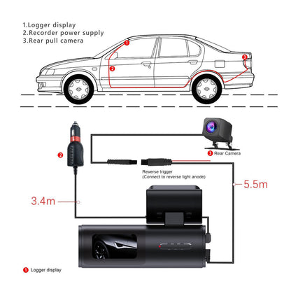 4K WiFi Dual Dash Cam – Front & Rear Night Vision with App Control & 32GB Card