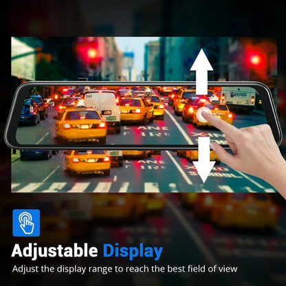 10 Inch 4K Mirror Dash Cam, 2K Rear Camera, WiFi GPS, 64GB Card Included