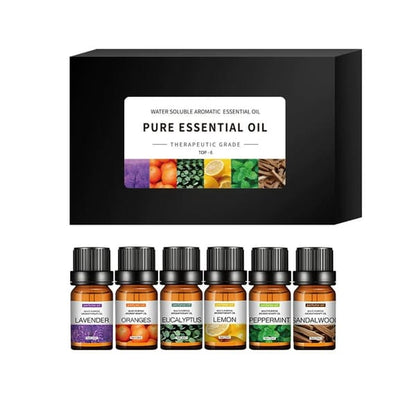 Essential oil set bottles shown individually