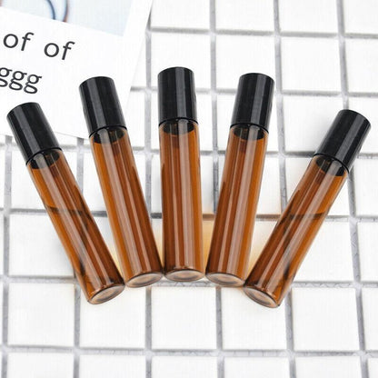 Amber Glass Roller Bottles 10ml, 20 Pack