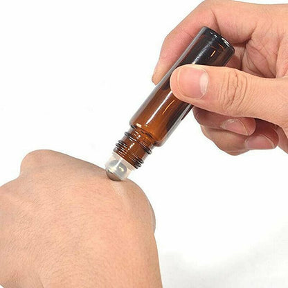 Amber Glass Roller Bottles 10ml, 20 Pack