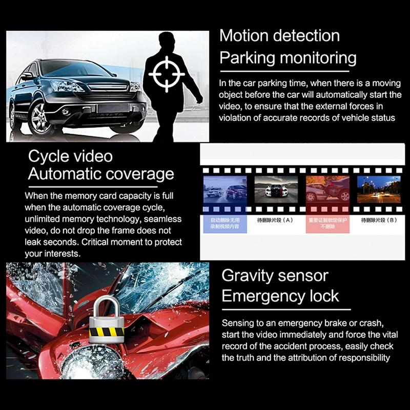 Q50 Dual Dash Cam 1080P HD Night Vision Front & Rear Camera
