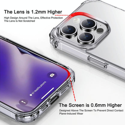 iPhone 15 Crystal Clear Shockproof Case – iPaky PC + TPU Protective Cover