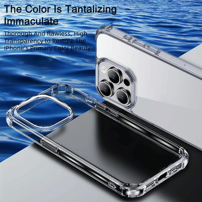 iPhone 15 Crystal Clear Shockproof Case – iPaky PC + TPU Protective Cover