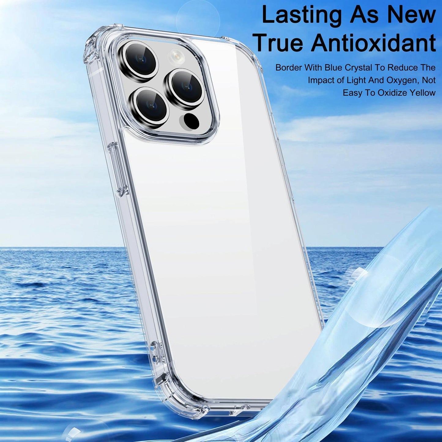 iPhone 15 Crystal Clear Shockproof Case – iPaky PC + TPU Protective Cover