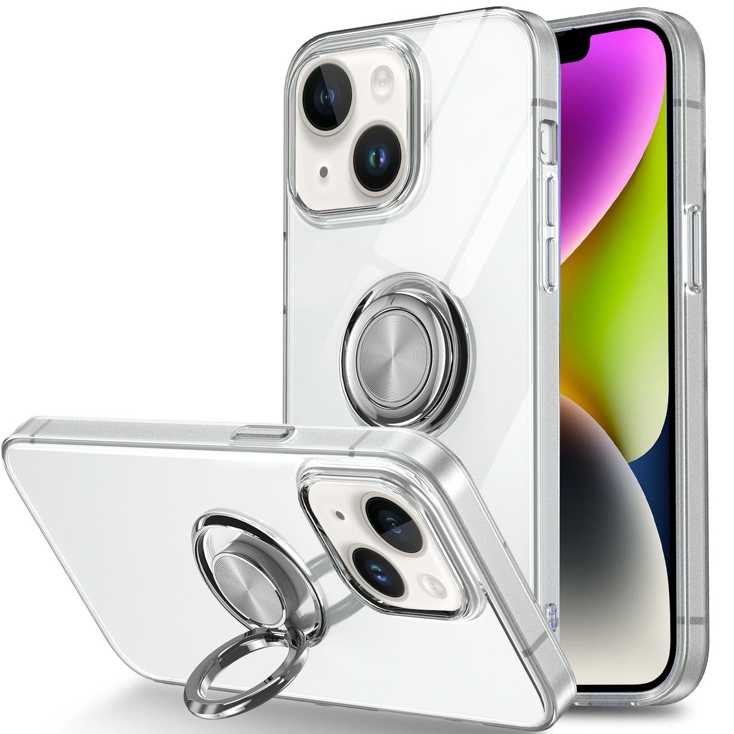 iPhone 15 Ring Holder Case – Slim TPU Protective Cover with 360° Stand