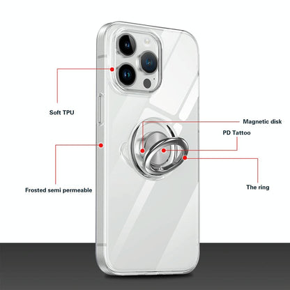 iPhone 15 Ring Holder Case – Slim TPU Protective Cover with 360° Stand
