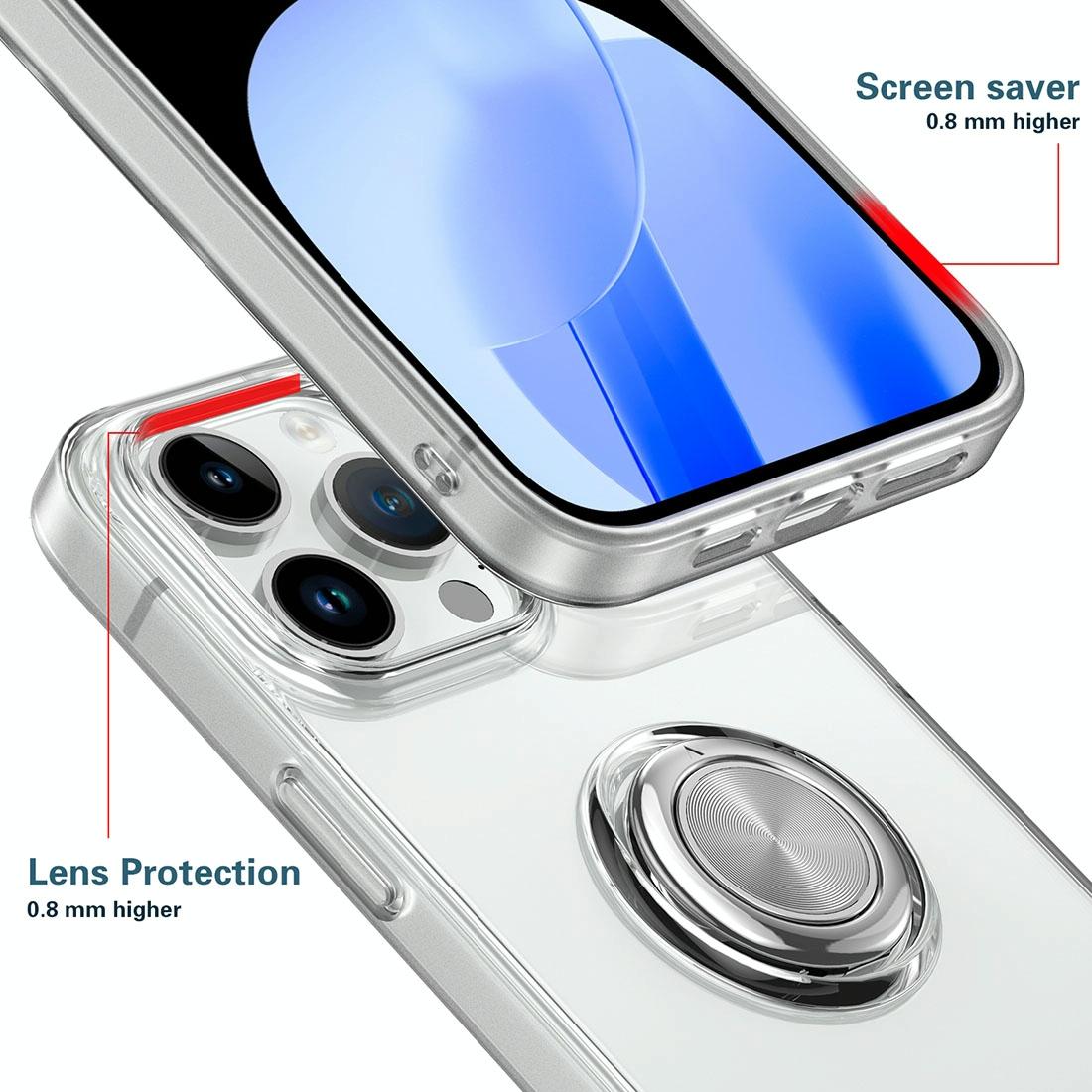 iPhone 15 Ring Holder Case – Slim TPU Protective Cover with 360° Stand