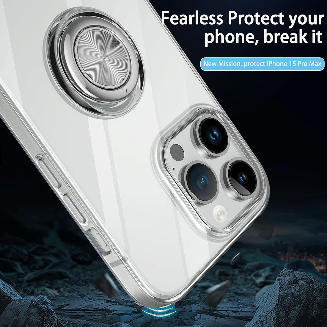 iPhone 15 Ring Holder Case – Slim TPU Protective Cover with 360° Stand
