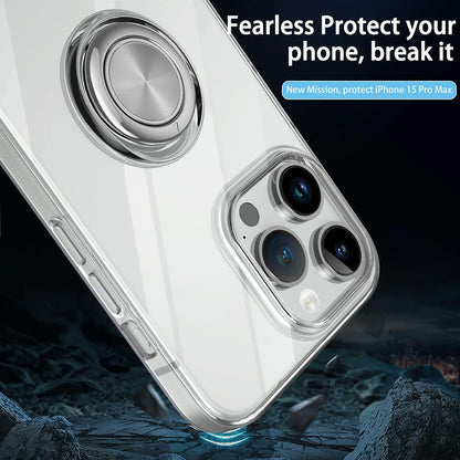 iPhone 15 Ring Holder Case – Slim TPU Protective Cover with 360° Stand