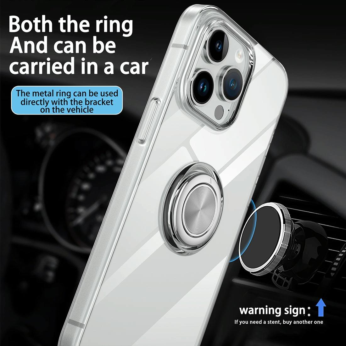 iPhone 15 Ring Holder Case – Slim TPU Protective Cover with 360° Stand