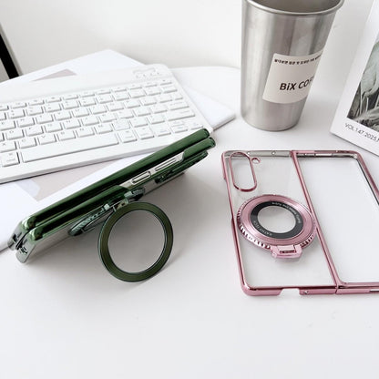 Shockproof MagSafe Rotating Case for Samsung Galaxy Z Fold4 – Silver