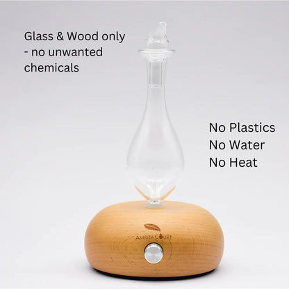 Oscar Nebulising Diffuser, Waterless, Glass and Wood